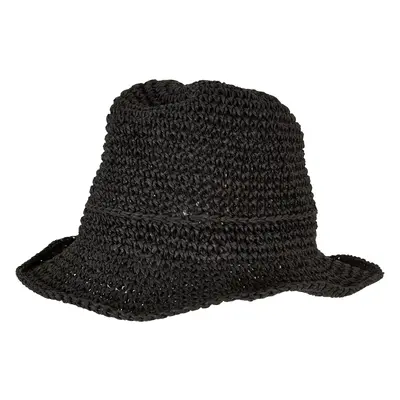 Braid Bast Bucket Hat Black