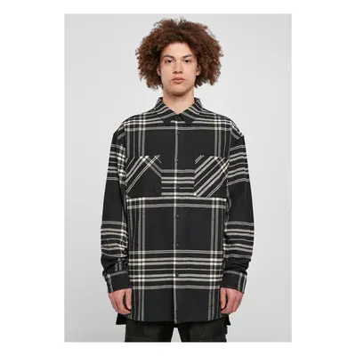 Summit Long Oversized Plaid Shirt Black