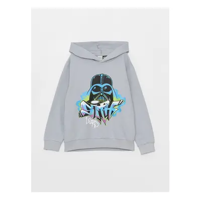 LC Waikiki Boys Hooded Star Wars Printed Long Sleeve Sweatshirt