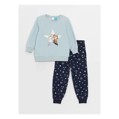 LC Waikiki Lw - Crew Neck Frozen Printed Long Sleeve Fleece Girl's Pajama Set