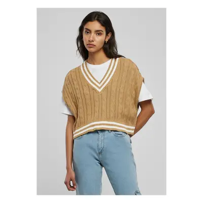 Women's Cropped Knit College Slipover Unionbeige