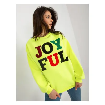 Fluo yellow sweatshirt without sweatshirt with patches