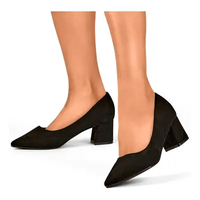 primohurt Suede low-heeled pumps, classic black women's high-heeled pumps