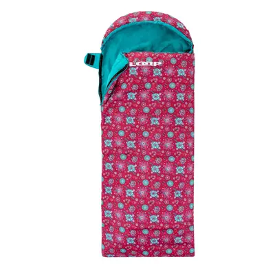 Girls' blanket sleeping bag LOAP FIEMME FLOWERS Pink/Blue