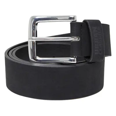 Belt made of imitation suede leather black/silver color