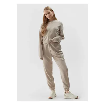 Women's jogger sweatpants with the addition of modal 4F - beige