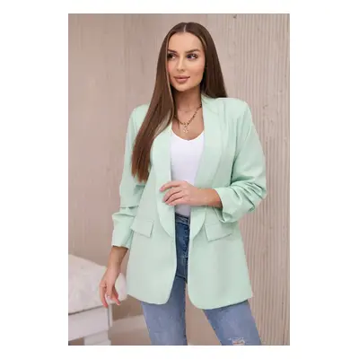 Elegant blazer with lapels light mint