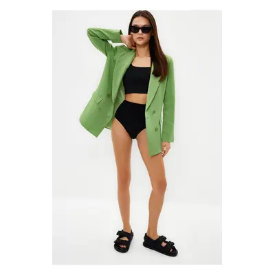 Trendyol Green Regular Lined Double Breasted Closure Woven Blazer Jacket