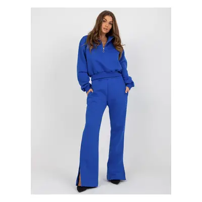 Basic cobalt tracksuit with zip-up sweatshirt