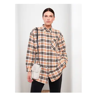 LC Waikiki Lcw Plaid Long Sleeve Oversize Women's Shirt Tunic