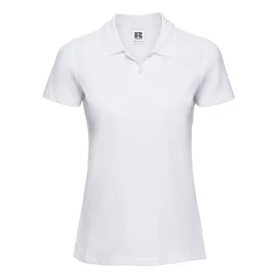 White Women's Polo Shirt 100% Russell Cotton