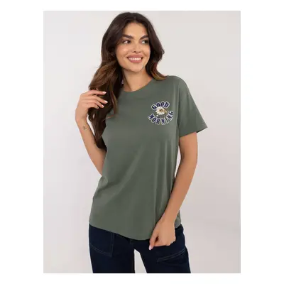 Khaki T-shirt with SUBLEVEL print