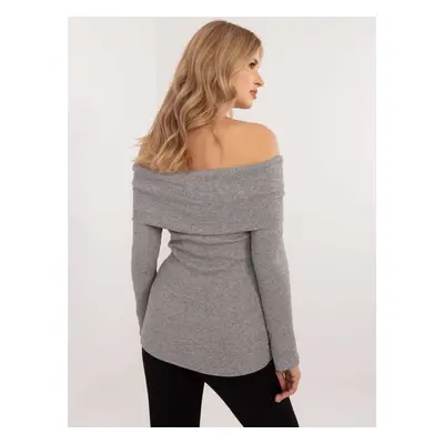 Grey sweater with shiny thread