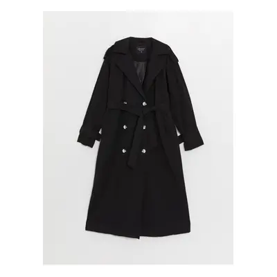 LC Waikiki Women's Jacket Collar Plain Trench Coat