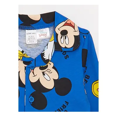 LC Waikiki Shirt Collar Long Sleeve Mickey Mouse Printed Baby Boy Pajamas Suit