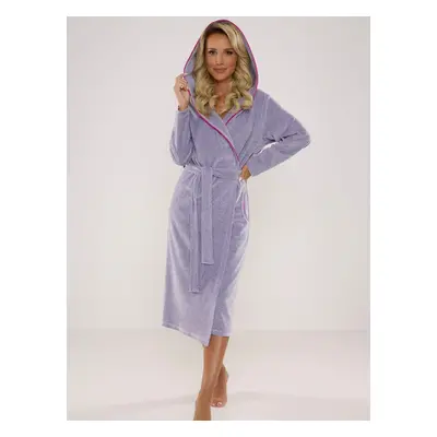 Bathrobe De Lafense Lydie long hooded melange light