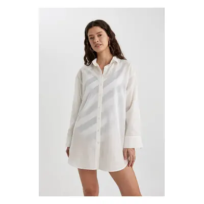 DEFACTO Fall in Love Regular Fit Cotton Beach Shirt