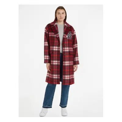 Women's red wool plaid coat Tommy Hilfiger - Women