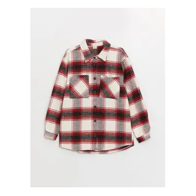 LC Waikiki Plaid Long Sleeve Girl's Shirt Jacket