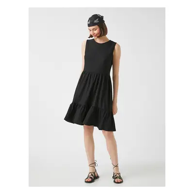 Koton Halter Neck Midi Pleated Casual Dress