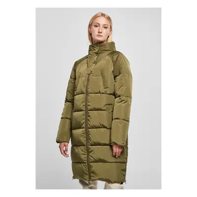 Women's high-neck coat, olive