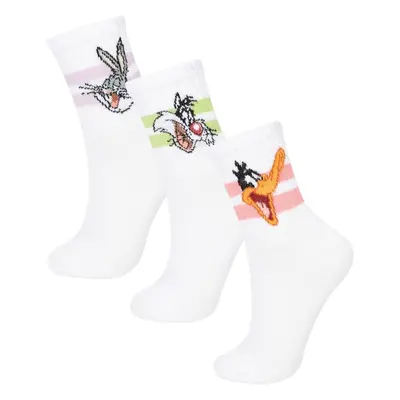 DEFACTO Women's Looney Tunes 3-Pack Cotton Ankle Socks