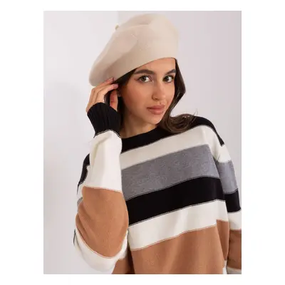 Light beige women's winter hat beret