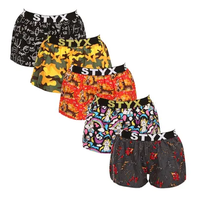 5PACK Women's Boxer Shorts Styx art Sports Rubber Multicolored