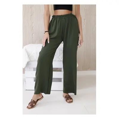 Wide khaki trousers