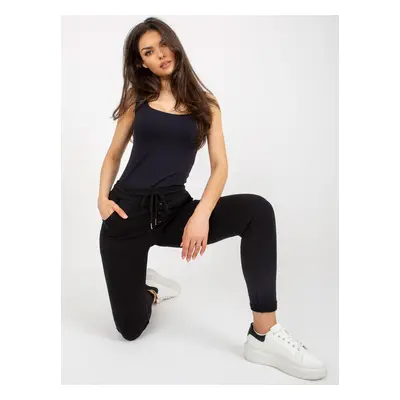 Black women's sweatpants with buttons