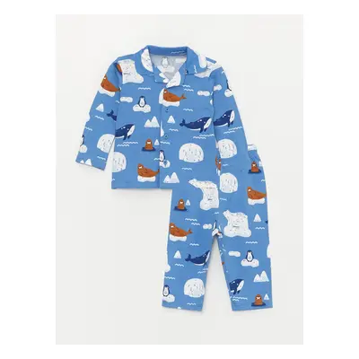 LC Waikiki Polo Neck Long Sleeve Printed Baby Boy Pajamas Set