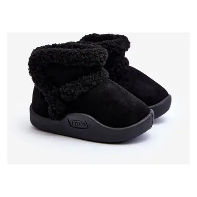 Children's Velcro Snow Boots Black Unitia