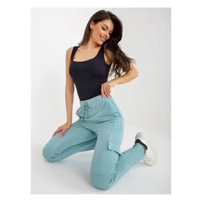 Dark mint women's cargo sweatpants