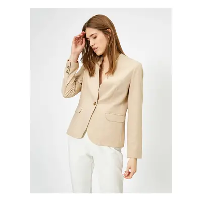 Koton Button Detailed Basic Blazer Jacket