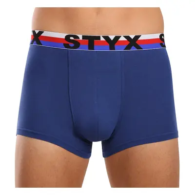 Men's boxers Styx sports rubber dark blue tricolor