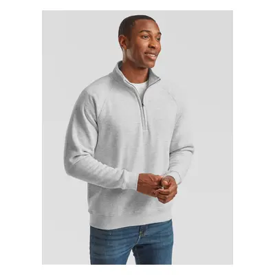 Grey Men's Sweatshirt Zip Neck Sweat Fruit of the Loom