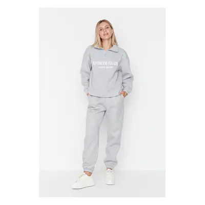 Trendyol Gray Loose Jogger Fleece Inside Knitted Sweatpants