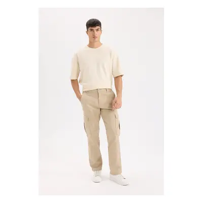 DEFACTO Gabardine Trousers Wide Leg Cargo Pocket Straight Leg