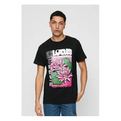 Black T-shirt with lotus flower