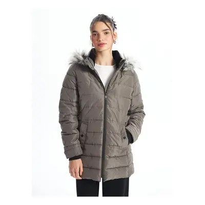 LC Waikiki Women's Hooded Plain Puffer Coat