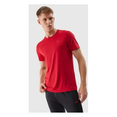 Men's sports T-shirt in a regular fit made of recycled 4F materials - red