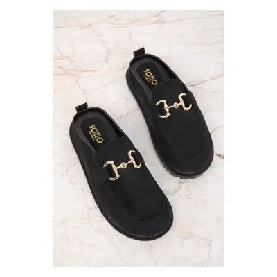 Soho Black Suede Women's Slippers