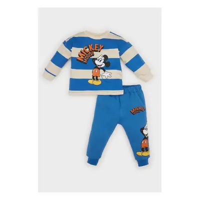 DEFACTO Baby Boy 2-Piece Set Disney Mickey & Minnie Crew Neck Sweatshirt Sweatpants