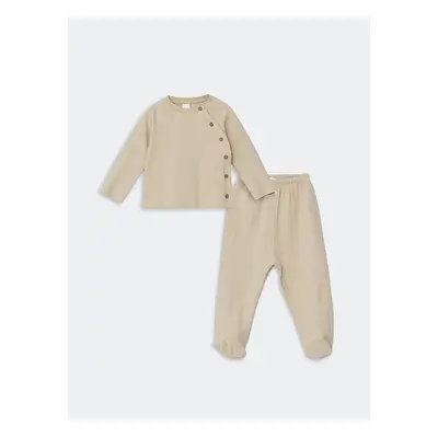 LC Waikiki Crew Neck Long Sleeve Baby Boy Cardigan and Trousers 2-Piece Set