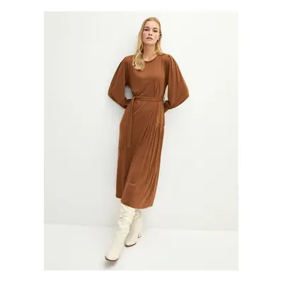 LC Waikiki Crew Neck Straight Long Sleeve Women's Dress