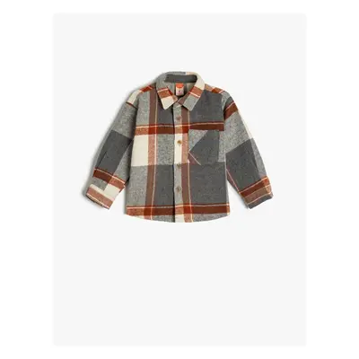 Koton Lumberjack Shirt Long Sleeve Pocket Detail Cotton Blend