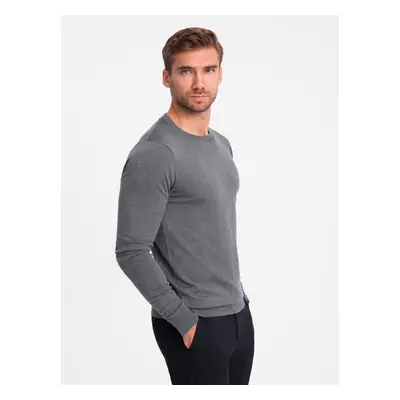 Ombre Classic men's sweater with round neckline - green