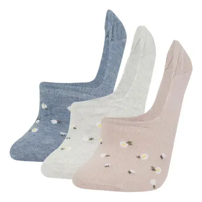 DEFACTO Women's 3-Piece Cotton Ballerina Socks