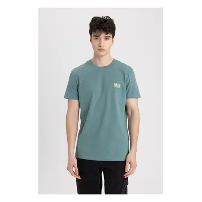 DEFACTO Slim Fit Crew Neck Printed Short Sleeve T-Shirt