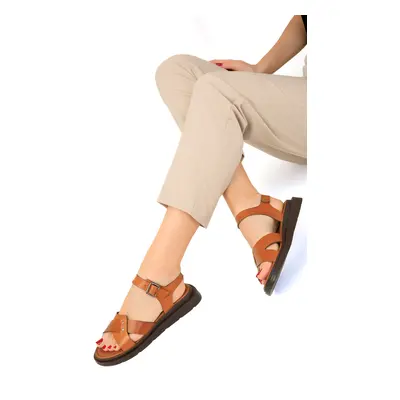 Soho Tan Women's Genuine Leather Sandals